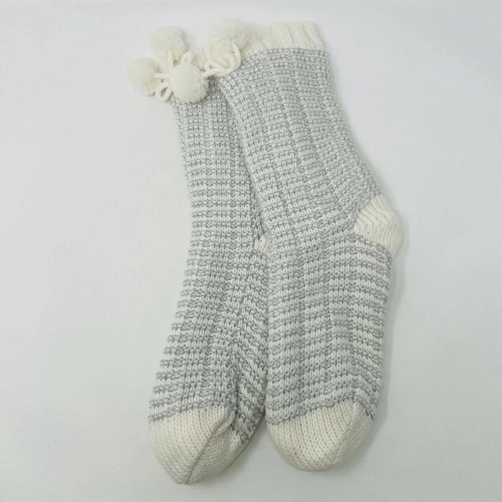 Charter‎ Club Womens Size S/M Striped Slipper Socks With Faux Sherpa Lining $25